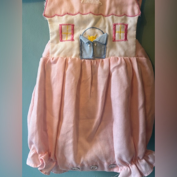 Vintage Mini Togs Pink Peekaboo Kitty Shortalls - Picture 2 of 7